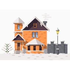 扁平化简介圣诞素材学房子免费下载