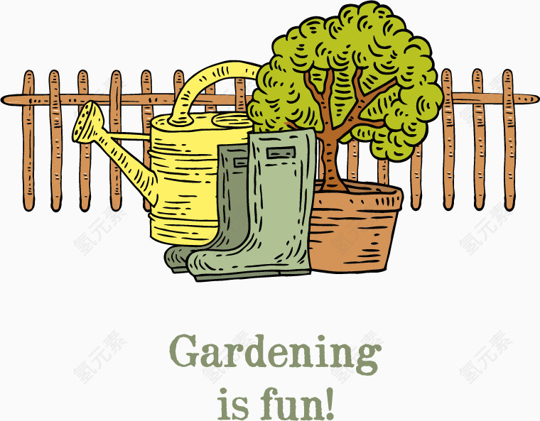 矢量花洒装饰图案免扣素材