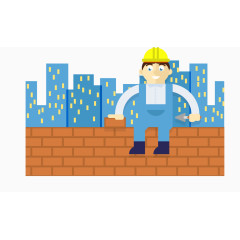 矢量手绘泥瓦匠