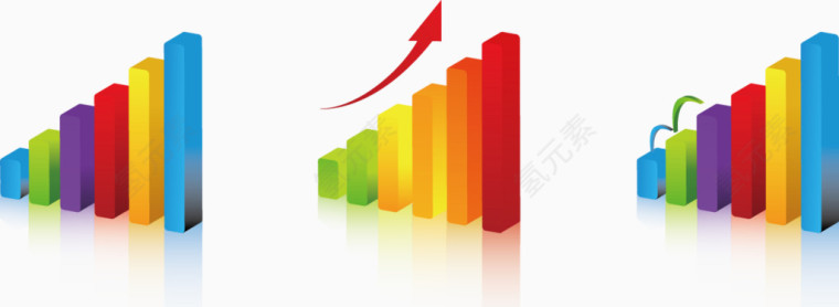 矢量PPT设计三维柱形图表