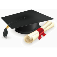 矢量精美学士帽和证书