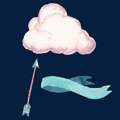 云朵飘带手绘素材