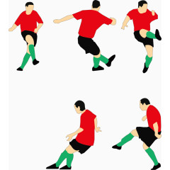 矢量足球运动员动作