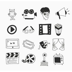 手绘简约图标家庭电器