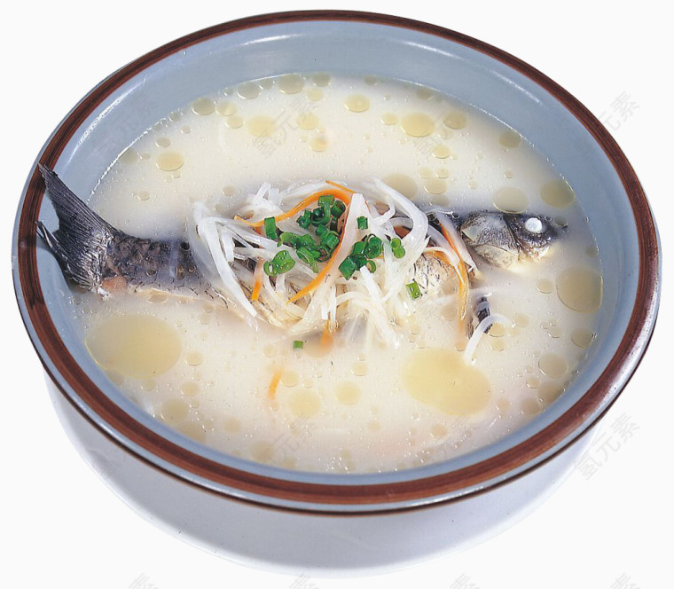 萝卜丝鲫鱼汤免抠素材