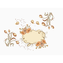 古典花纹花朵边框