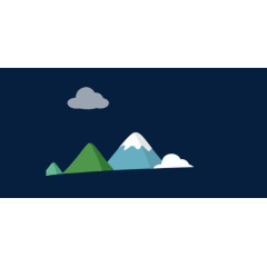 卡通山峰和白云