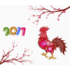 鸡年装饰矢量素材