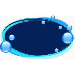 蓝色梦幻泡泡椭圆边框