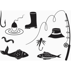 垂钓用品矢量图