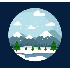 雪景矢量图