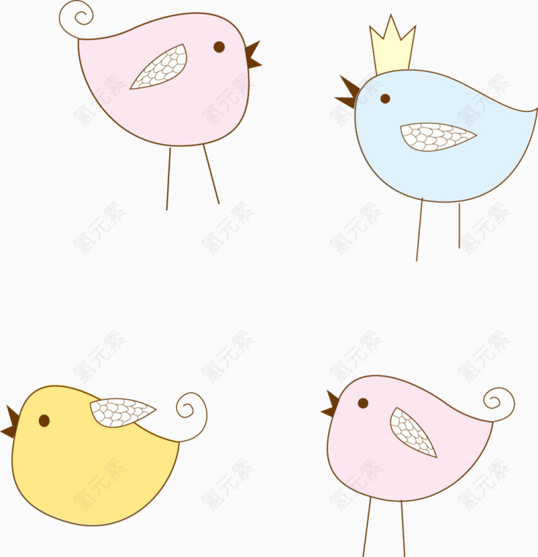 矢量创意设计动物带王冠小鸽子背景图