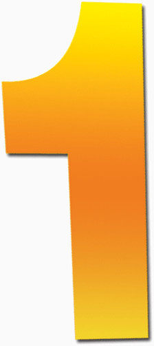 黄色数字艺术字1