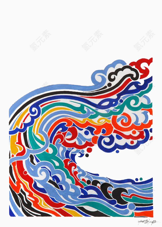 彩色浪花