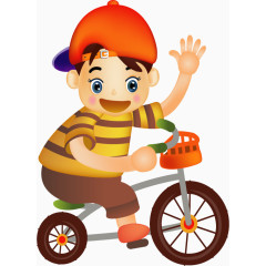 骑单车的小男孩矢量图
