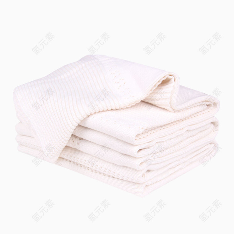 毛线新生婴儿白色毛毯