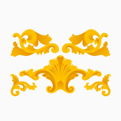 矢量图黄色的屋檐