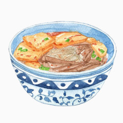 鸡杂面皮手绘画素材图片