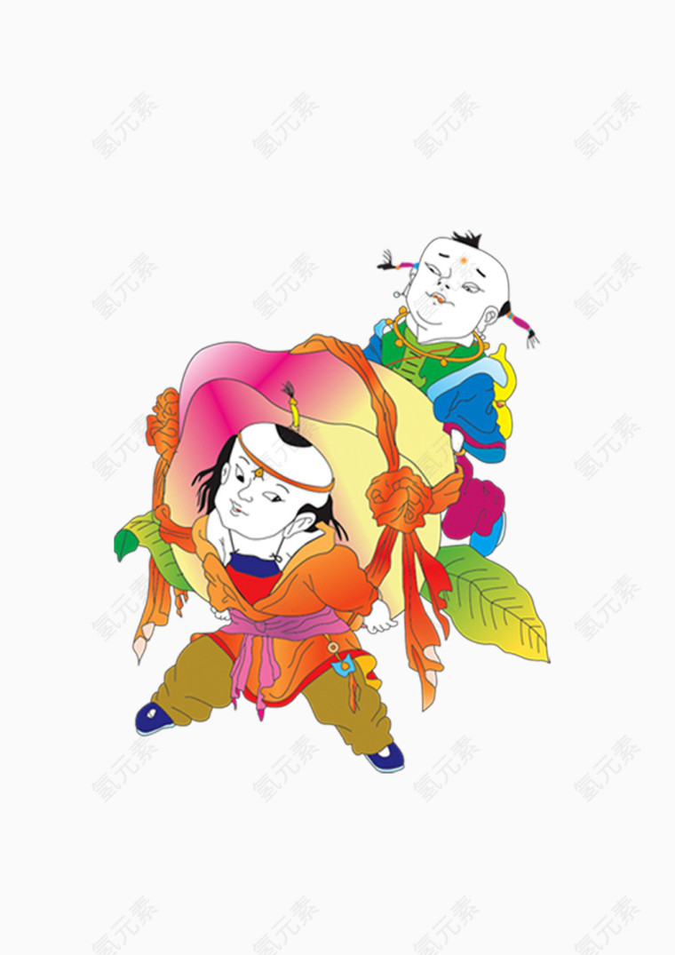 春节年画装饰免抠图素材