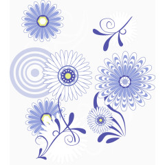 蓝色花卉底纹