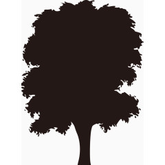 卡通大树矢量剪影