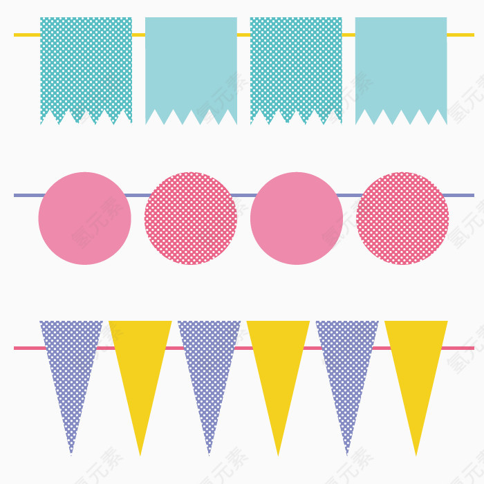 矢量甜美清新旗帜