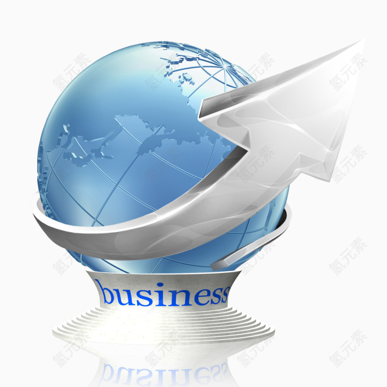 立体地球仪箭头免抠素材