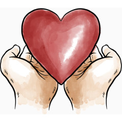 可爱手绘水彩募捐矢量图