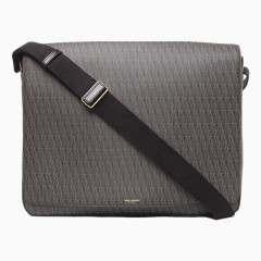 圣罗兰咖色帆布涂层斜挎包