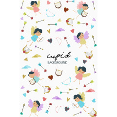 卡通丘比特背景矢量素材