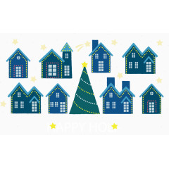 可爱的蓝色小房子