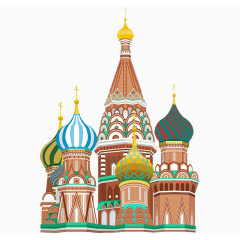 卡通欧式建筑插画