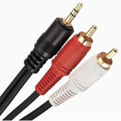 三个插头音频线素材