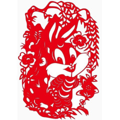 卡通兔子剪纸
