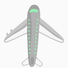 矢量卡通手绘飞机灰色