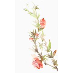 彩墨桃花图片素材