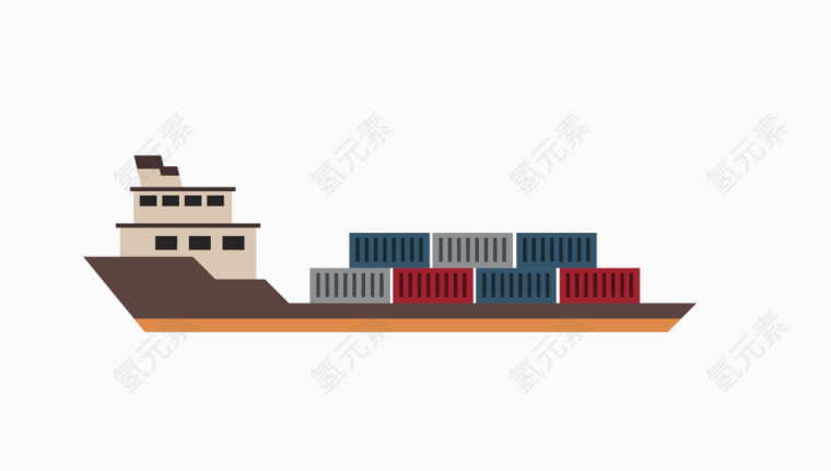 矢量多色轮渡轮船