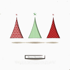 复古三角圣诞树背景矢量素材