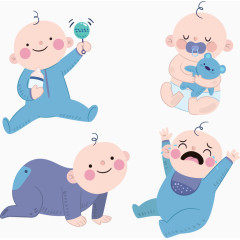 开心苦恼的可爱婴儿