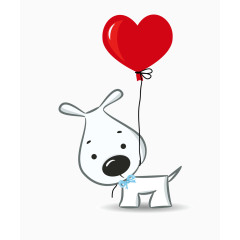 卡通小狗狗爱情素材