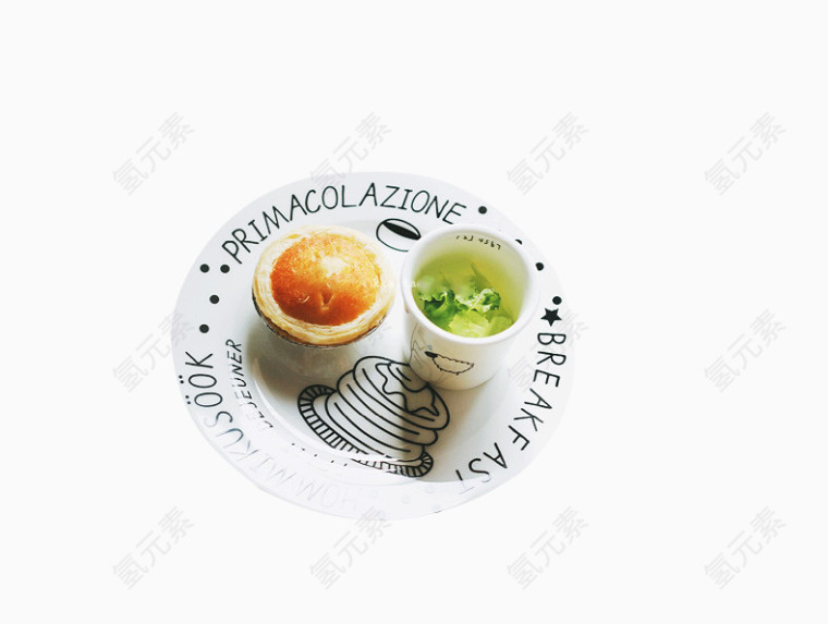 盘子里的精致早餐