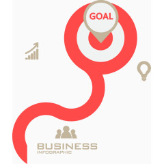 矢量ppt红色目的地