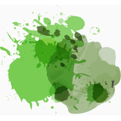 矢量喷溅装饰绿色墨点