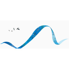 蓝色建筑物飘带