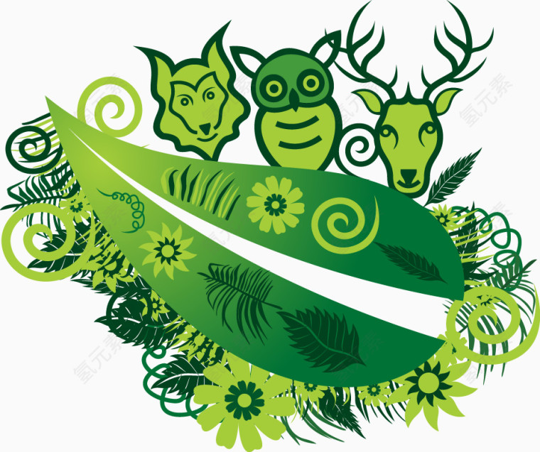 矢量图可爱的动物们