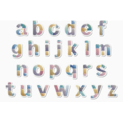 卡通条纹圆点英文免扣字母