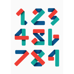 折纸风彩色数字