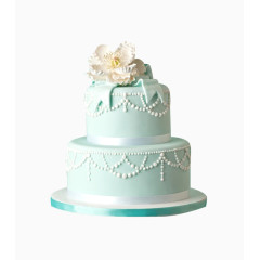 蓝色花朵造型蛋糕