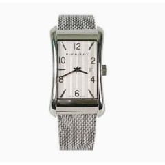 巴宝莉手表银色优雅男士方型表 BU3004