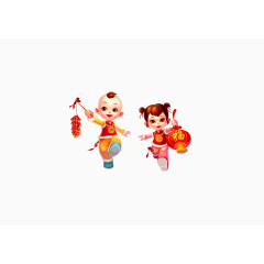 鸡年大吉恭贺新禧小孩